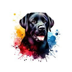 Womens Black Labrador Watercolour Long Sleeve T-Shirt