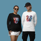 Mens American Pit Bull Watercolour Long Sleeve T-Shirt