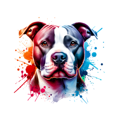 Mens American Pit Bull Watercolour Long Sleeve T-Shirt