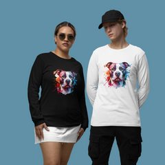 Womens American Pit Bull Watercolour Long Sleeve T-Shirt