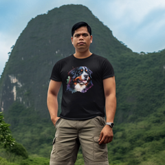 Mens Bernese Mountain Dog Watercolour Modern Fit T-Shirt