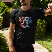 Mens American Pit Bull Watercolour Modern Fit T-Shirt