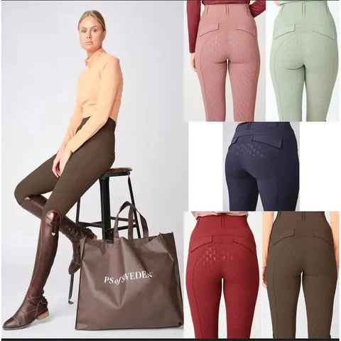 PS OF SWEDEN Western Full Seat Competition Horse Riding Tights Pocket Women Horseback Breeches Riding Pants Equestrian Leggings